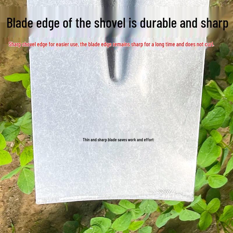 Heavy-Duty Flat Head Steel Shovel with Wood Handle