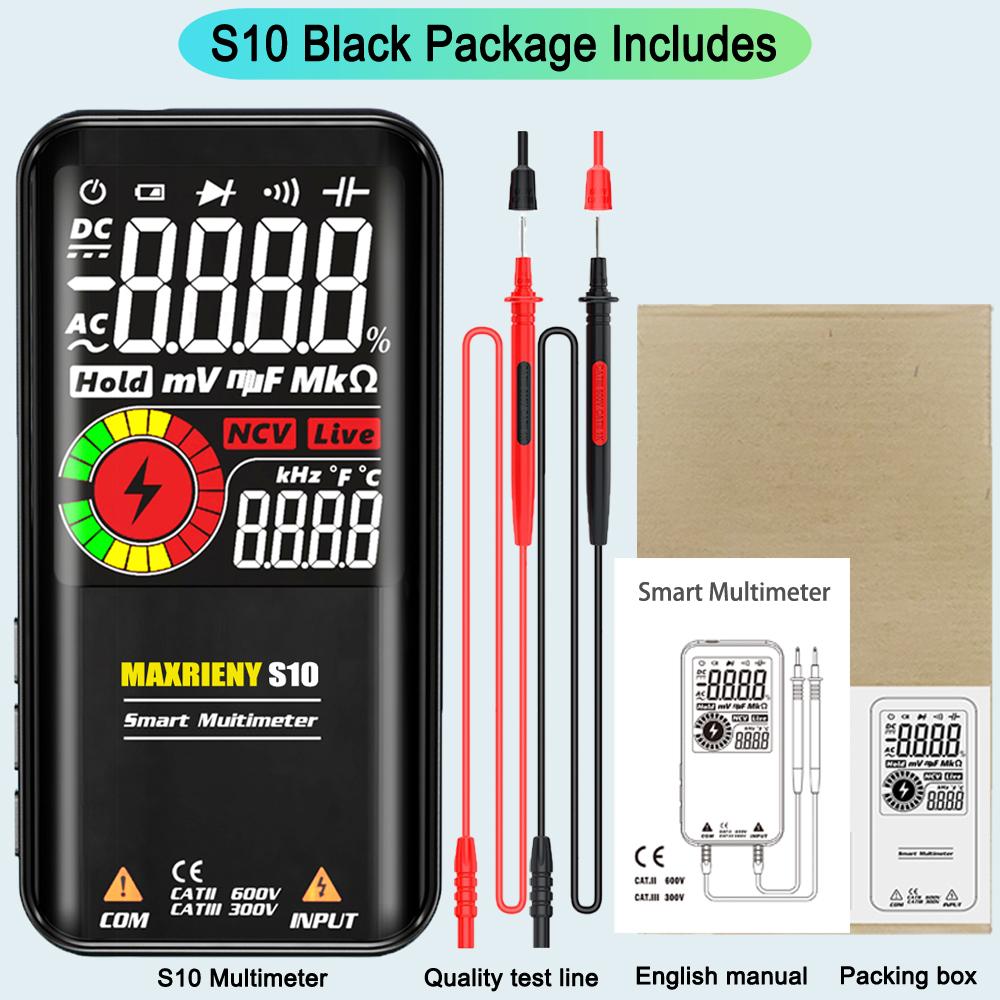Smart Digital Multimeter USB Rechargeable True RMS EBTN DC AC Voltage Capacitance Ohm Diode NCV Hz Live WireTester 6