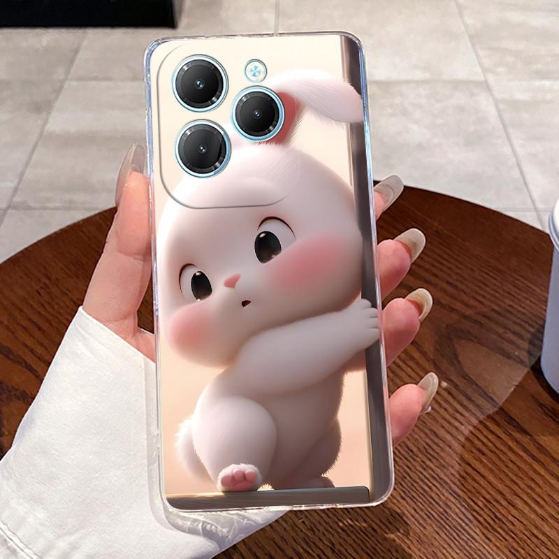 For Infinix Hot 40 Pro Case X6837 Aesthetic Cute Cat Casing Soft TPU Bumper Infinix Hot40Pro 40i Transparent Silicone Back Cover