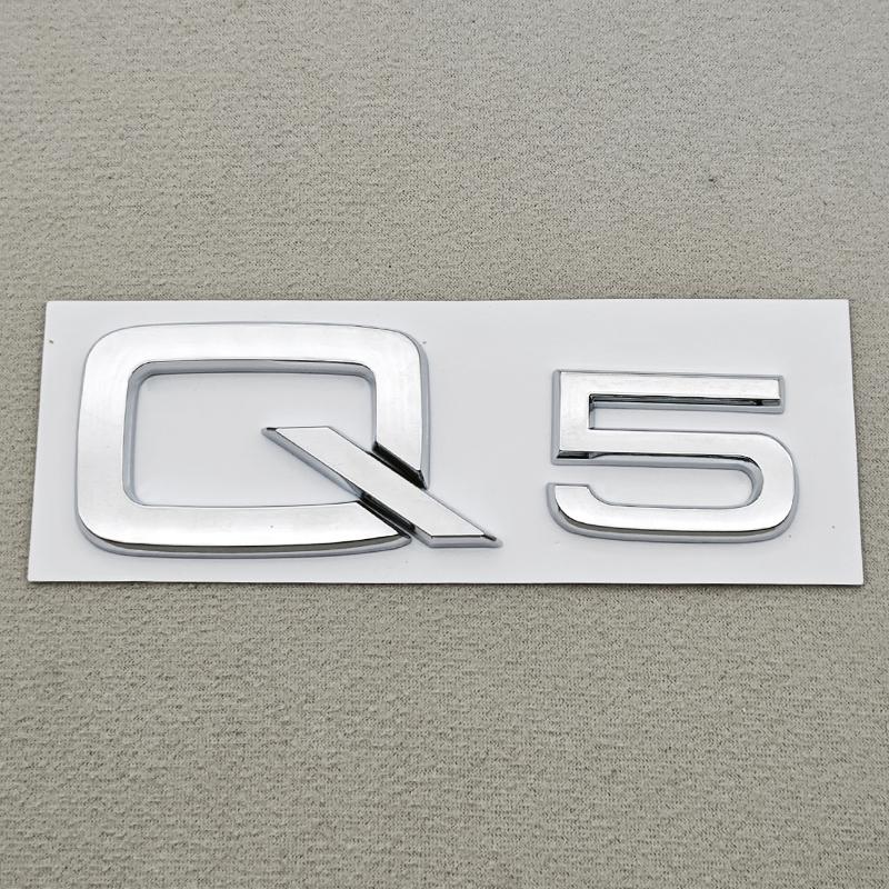 2026 Hot 3D ABS Chrome Black Car Letters Q3 Q5 Logo Rear Trunk Badge Emblem Decals For Audi TFSI Q3 Q5 8U 8R 80A Auto Accessories