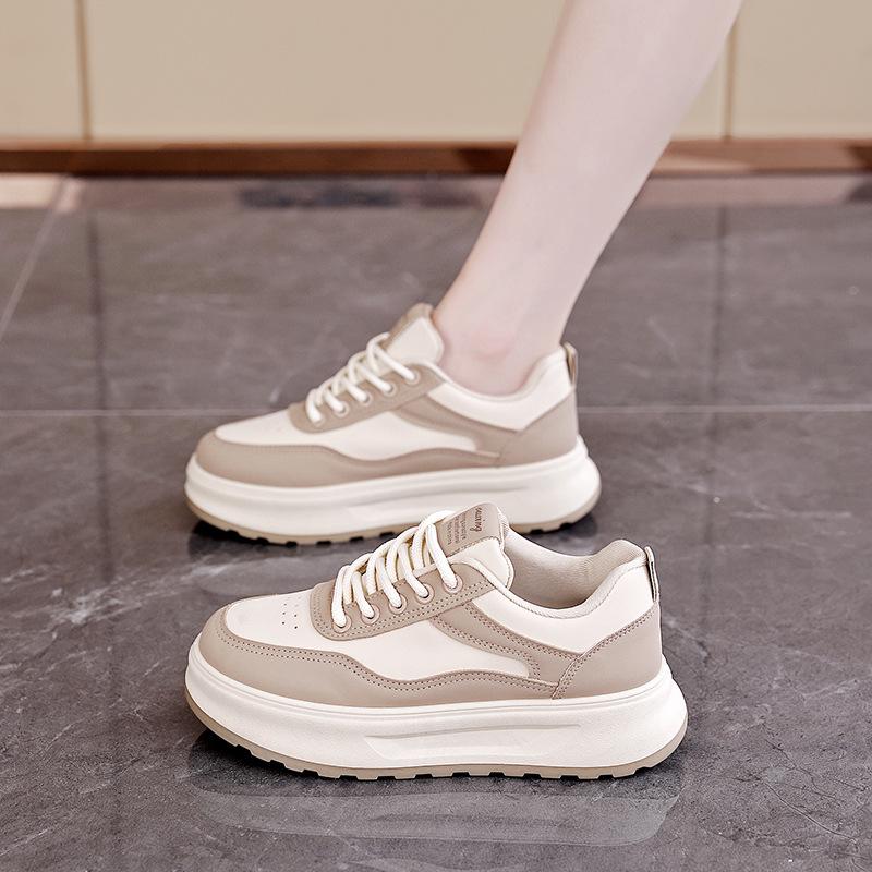 2025 Spring Little White Shoes New Korean Version Ins Female Students Platform Heightening Sports Board Shoes Casual Street Shooting Q5616