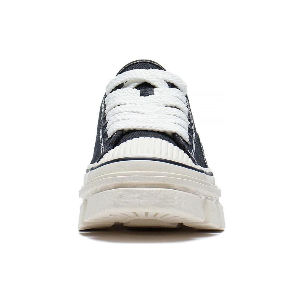 Li Ning CF Series Thick Sole Height Increasing Versatile Non-Slip Wear-Resistant Low-Top Sports Casual Shoes Unisex sneakers Black White AGCS204-3