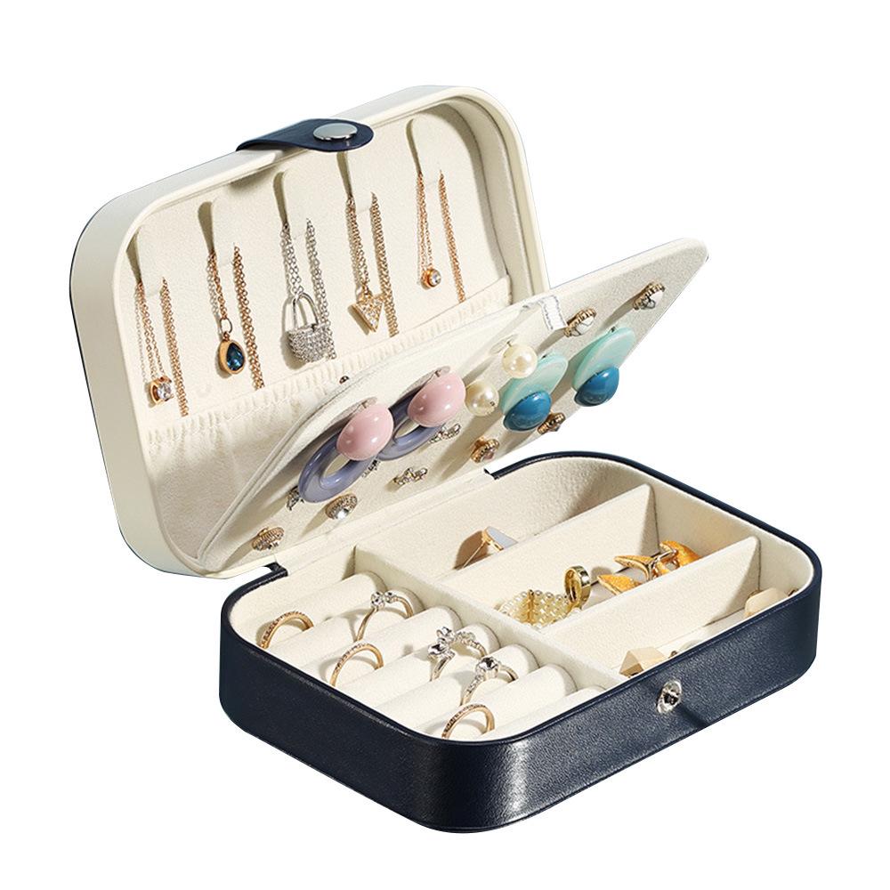 PU Schmuckaufbewahrungsbox für Halsketten, Ohrringe und Ringe – Tragbare einlagige Heim-Accessoire-Box.