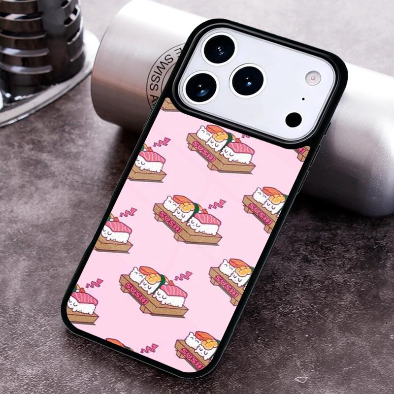 Kawaii Sushi Crowd Phone Case for iPhone 17 16 15 Pro Max Air 14 13 12 11 Plus Shockproof Cover
