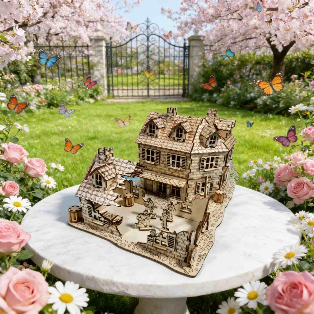 3D Wooden Puzzle Urban Warfare Miniature Kit DO-IT-YOURSELF Imaginative Present Home Decor Household Goods Unique Valentine s Day Present