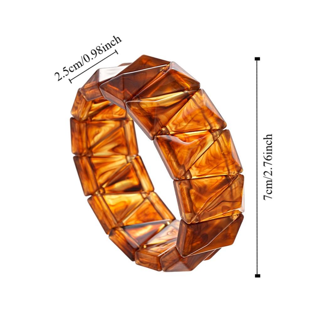 Smudging Irregular Wide Bracelet Bohemian Retro Hand Ring Unique Acrylic Bangle  Decoration