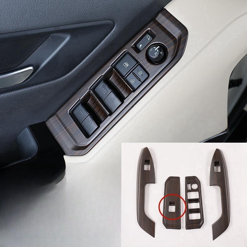 For Land Cruiser LC300 2022 2023 Peach Wood Grain Interior Trim Gear Head Cover Steering Wheel Frame Car Door Handle Sticker