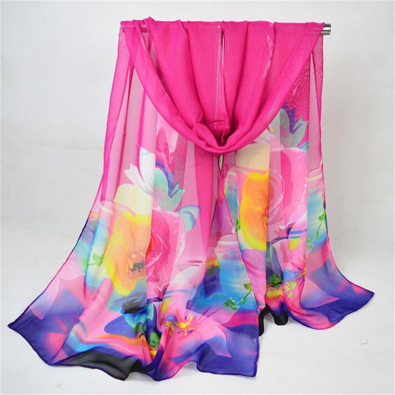 Summer Edition Scarves Female Shawls Super Long Chiffon Fabric Decorative