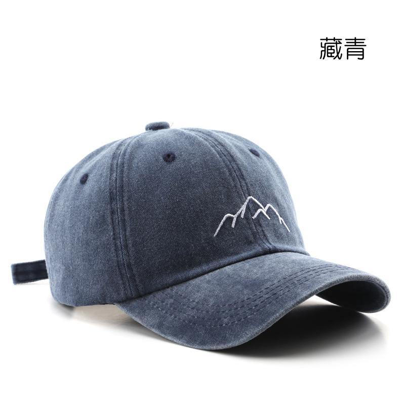 

Модная выстиранная кепка с горной вышивкой, уличная бейсболка от солнца темно-синий