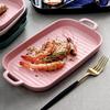 Straight Hair Rectangular Amphora Oven Baking Pan Baking Western Food Creative Large Size Ceramic Household Fish Plate Dish Plate
