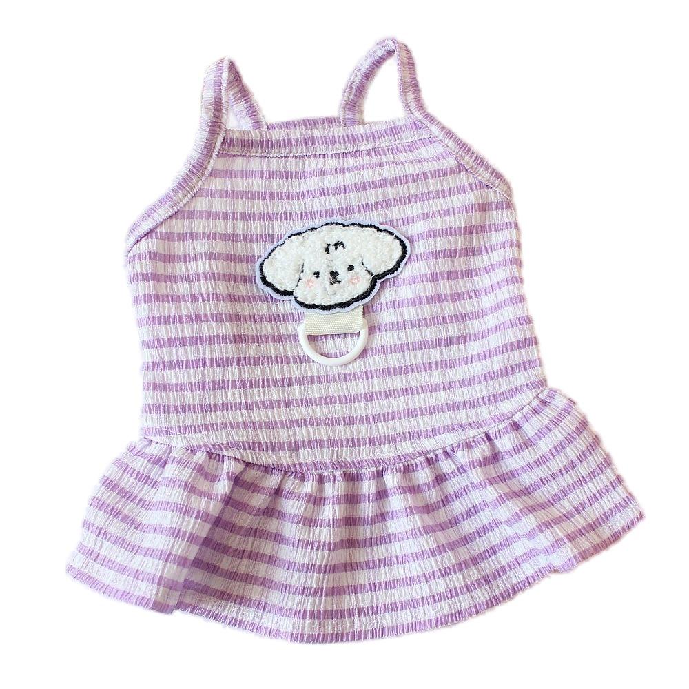 

Soft Pet Summer Clothes Breathable Dog Princess Dress Fashion Pet Plaid Camisole Dress Spring XXL фиолетовый