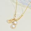 Lucky Peanut Necklace Women'S Chinese Style Retro Trend Versatile Zircon Pearl Pendant Jewelry