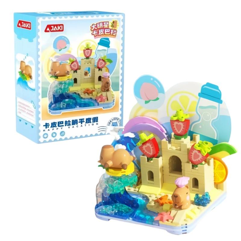 

JAKI Capybara DIY Kawaii Figure Building Block Toys Cartoon Funny Capibala Assembly Model Doll Ornamental Toy Kids Birthday Gift Without Box
