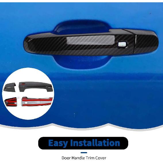 RT-TCZ Carbon Fiber Door Handle Trim Cover Decoration Exterior Accessories for Chevrolet Camaro 2016-2023