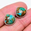 Copper Chrysocolla Gemstone 925 Sterling Silver Jewelry Earring 0.59" KJ-698