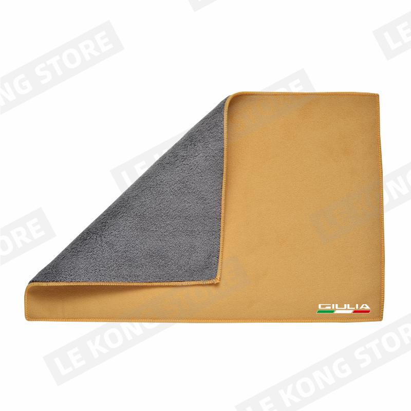 For Alfa Romeo Giulietta Stelvio Giulia Italian Flag Logo Cleaning Drying Cloth Car Wash Towel Soft Wash Double Layer Rags