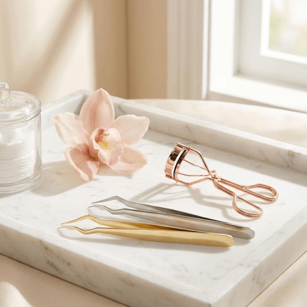 Non Slip Lash Separation Tools Long Handle False Eyelash Clip Lash Grafting Tweezers Beauty Salon