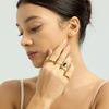 European and American INS Personalized Design Geometric Irregular Oil Drop Zircon Ring Plated with 18K Gold Stainless Steel Waterproof Ring
