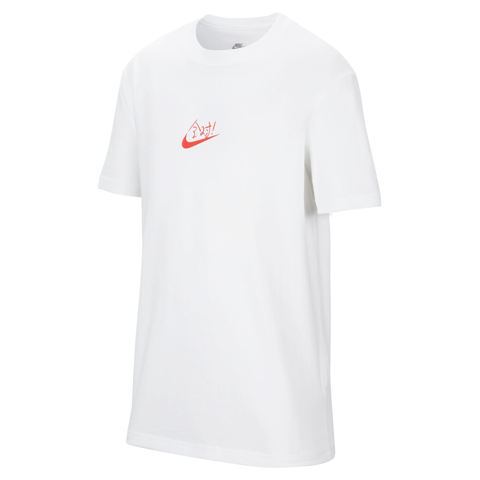 

Nike Logo Print Loose Fit T-Shirt Kids Tops White HJ3962100 S