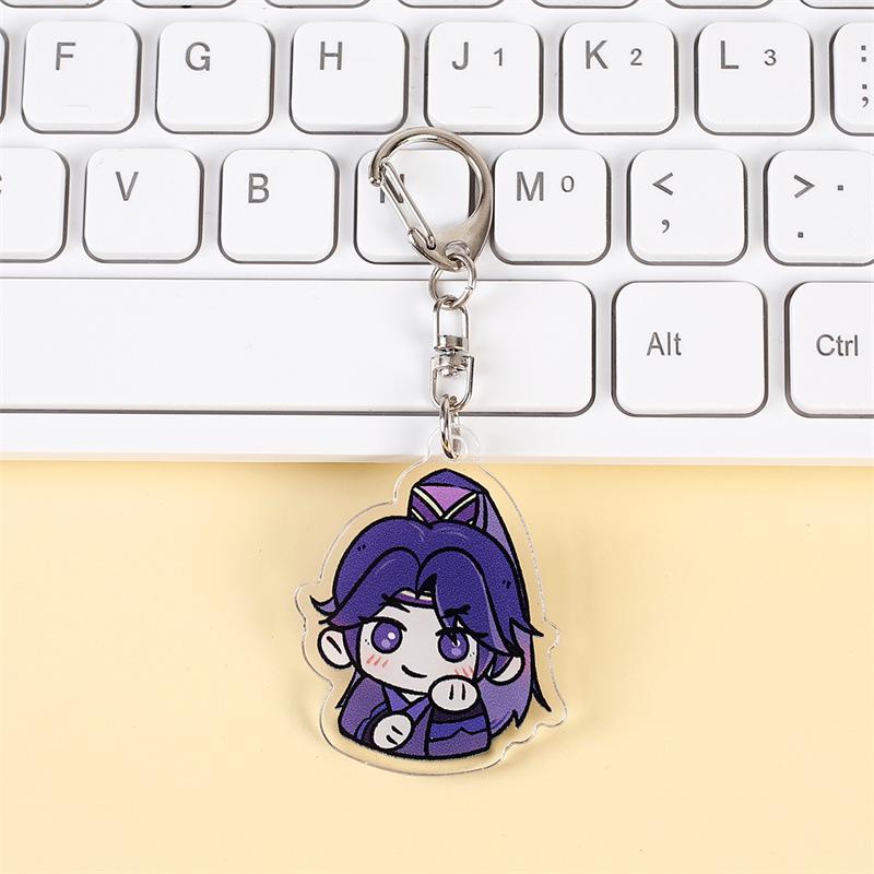 Two-Dimensional Fu Rong Sun Ce Acrylic Keychain Pendant