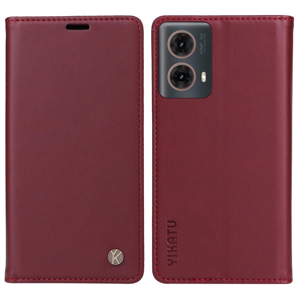 YIKATU YK-001 For Motorola Moto G85 5G/S50 Neo 5G Wallet Case Strong Magnetic Leather Phone Cover