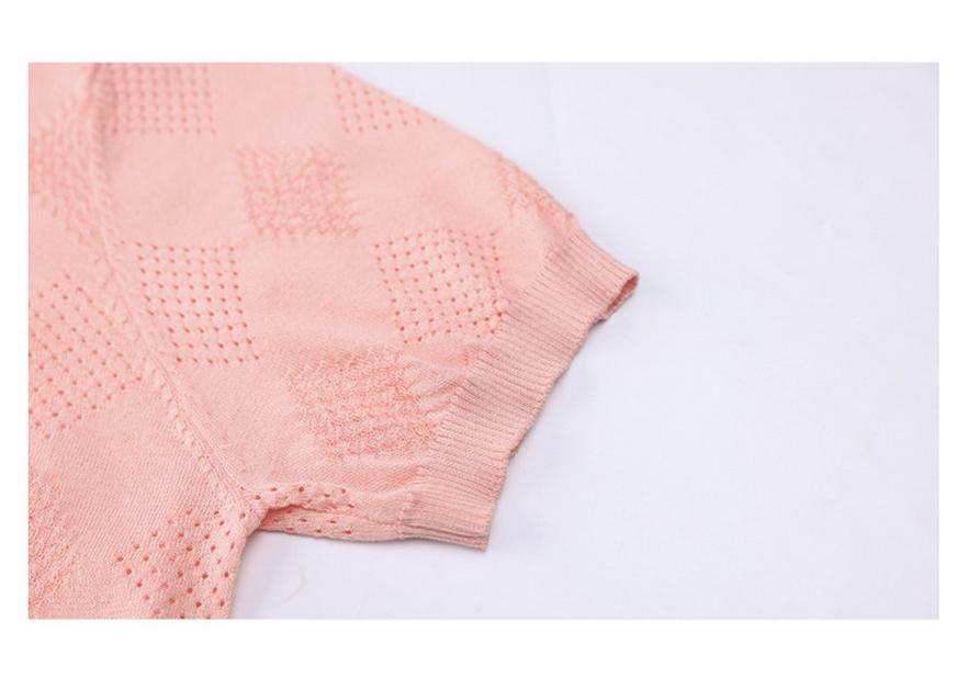 2026 Stylish Faux Two-Piece Short-Sleeve Knit Top for Mature Women, Lightweight Summer Ice Silk