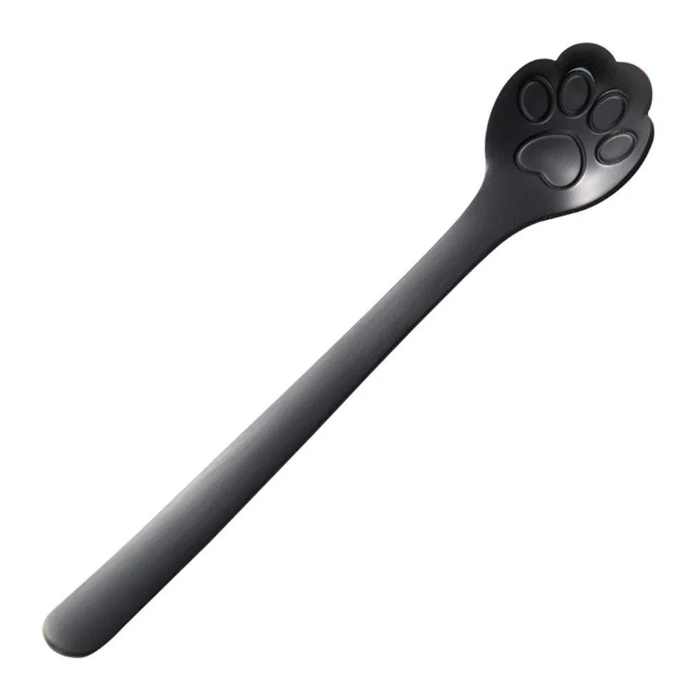 1PC Creative Cute Cat Claw 304 Stainless Steel Spoon Hollow for Ice Cream Coffee Tea Dessert Spoon Kitchen Tableware Accessories
