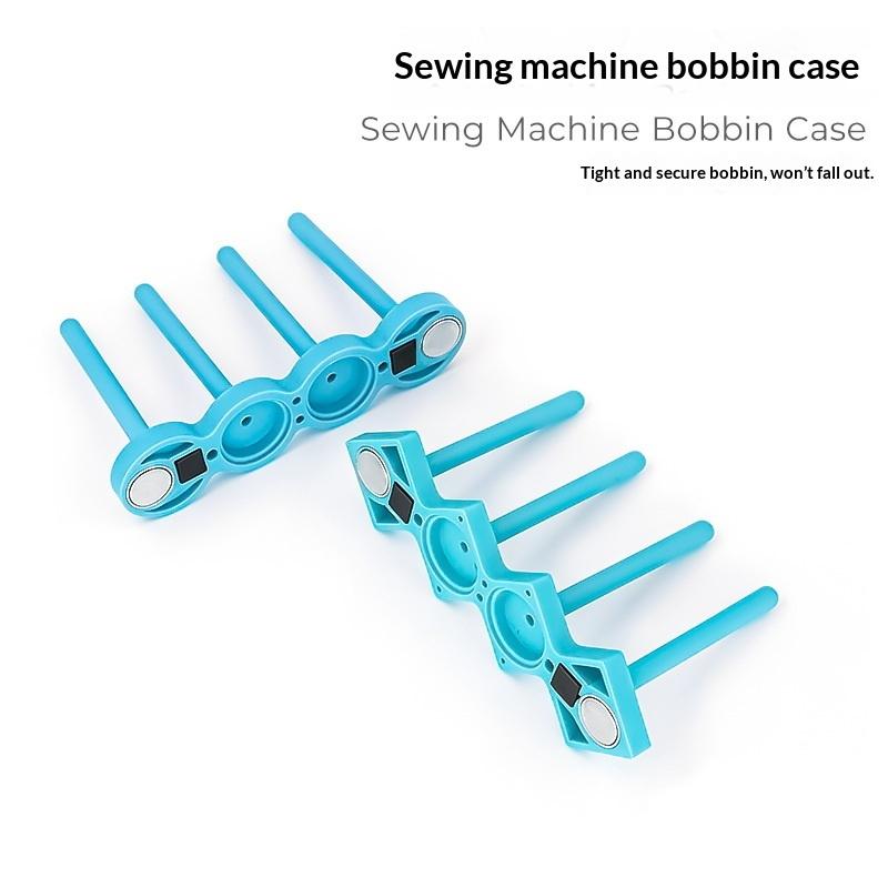 Sewing Machine Bobbin Holder With 4 Posts - Silicone Bobbin Storage Rack With Strong Magnetic Base For Organized