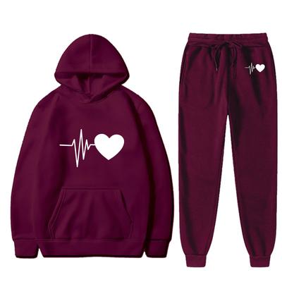 Womens Plush Long Sleeved Loose Fitting Pullover With Letter Print And Rope Hoodie Two Piece