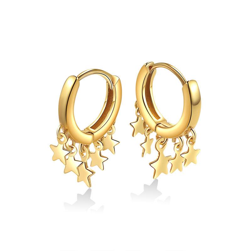 Minimalist Star Hoop Earrings For Women Cool Temperament Personality Simple Ear Cuffs Jewelry