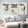 Magic Johnson & Larry Bird Inspired Poster Basketball Sports Canvas Painting Medieval Black and White Pictures Office Room Decor