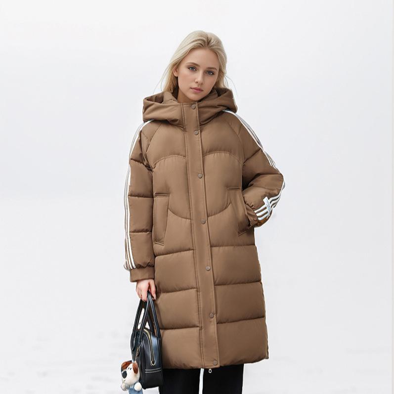 Popular Medium and Long  Clothes Women's New Fashionable High-end Cotton-padded Clothes Hooded Thickened Warm Jacket