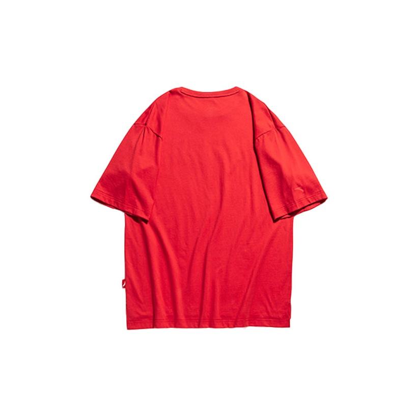 Anta X Coca Cola Logo Print Loose Fit T-Shirt Unisex Tops Red 95029160-2