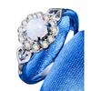 Opal Couples Rings: Heart-Shaped Diamond Gemstone Jewelry for Women, European and American Style