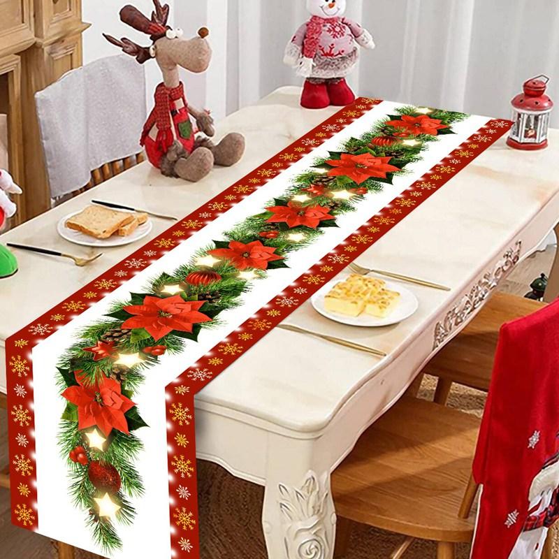 Christmas Disposable Tablecloth Christmas Decorations for Home 2026 Table Cover Navidad Noel New Year Gifts Dining Table Decor