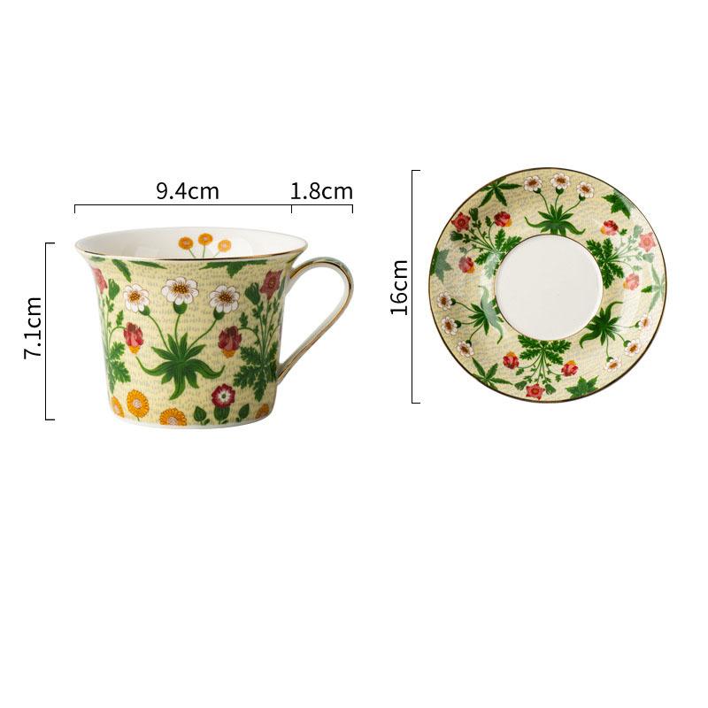 Exquisite Ceramic Coffee Cup Saucer 250ml Couple Mug European Afternoon Tea Flower Tea Coffee Cup Breakfast Cup Birthday Gifts
