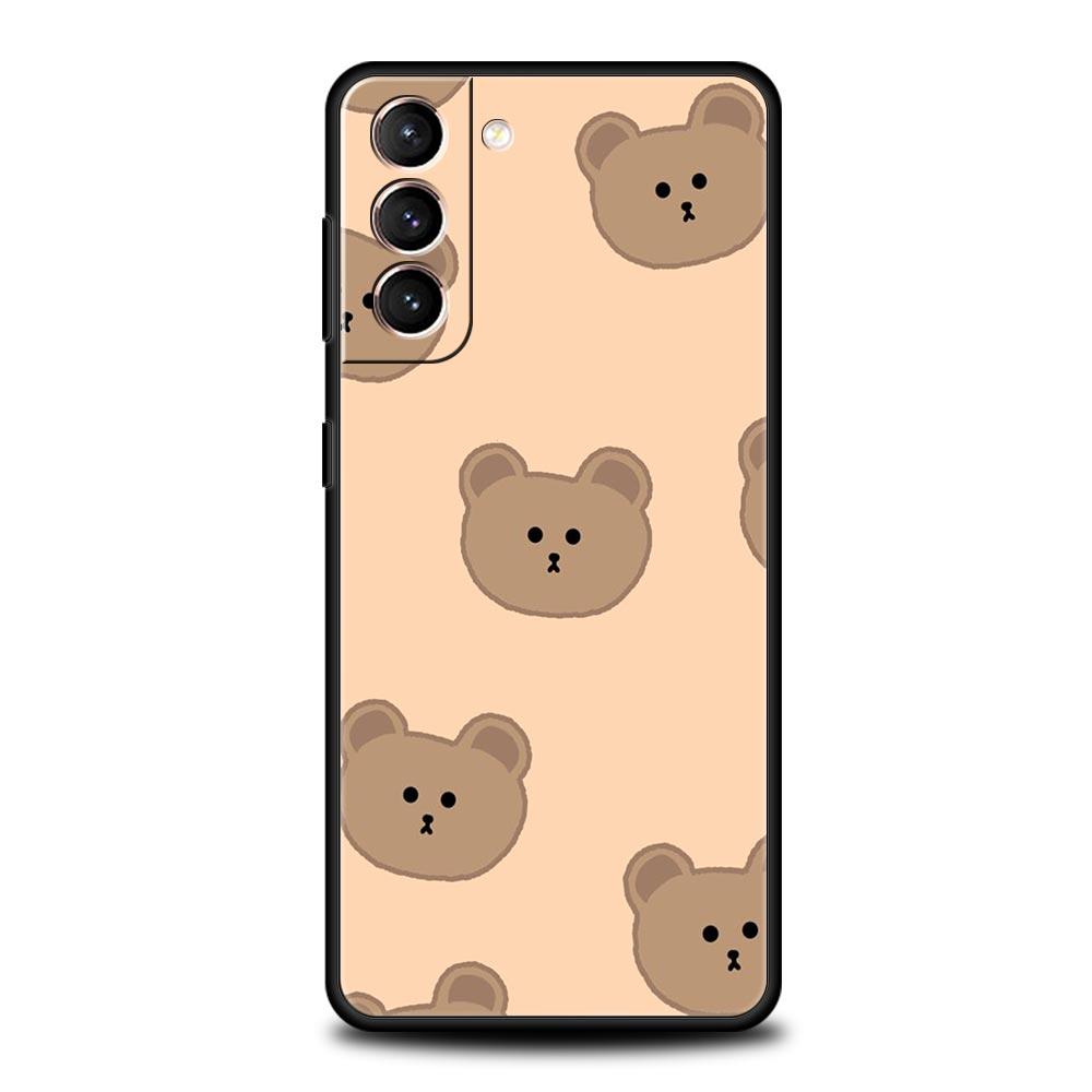Phone Case For Samsung Galaxy S24 S23 S22 Ultra S20 S21 FE 5G S10 S9 Plus S10E S8 S7 Edge Soft Silicone Cover Cute BEAR
