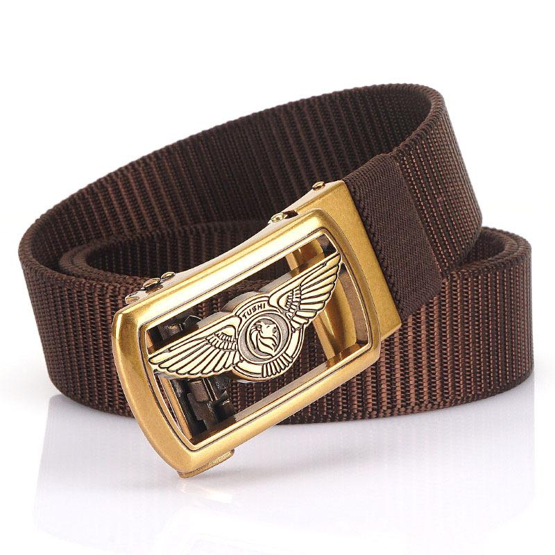 Noua centură pentru navetă pentru bărbați cu centură de nailon cu cataramă automată, centură groasă versatilă pentru petrecerea timpului liber în aer liber