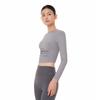 Andar Air Touch Shirred Long Sleeve Crop Top