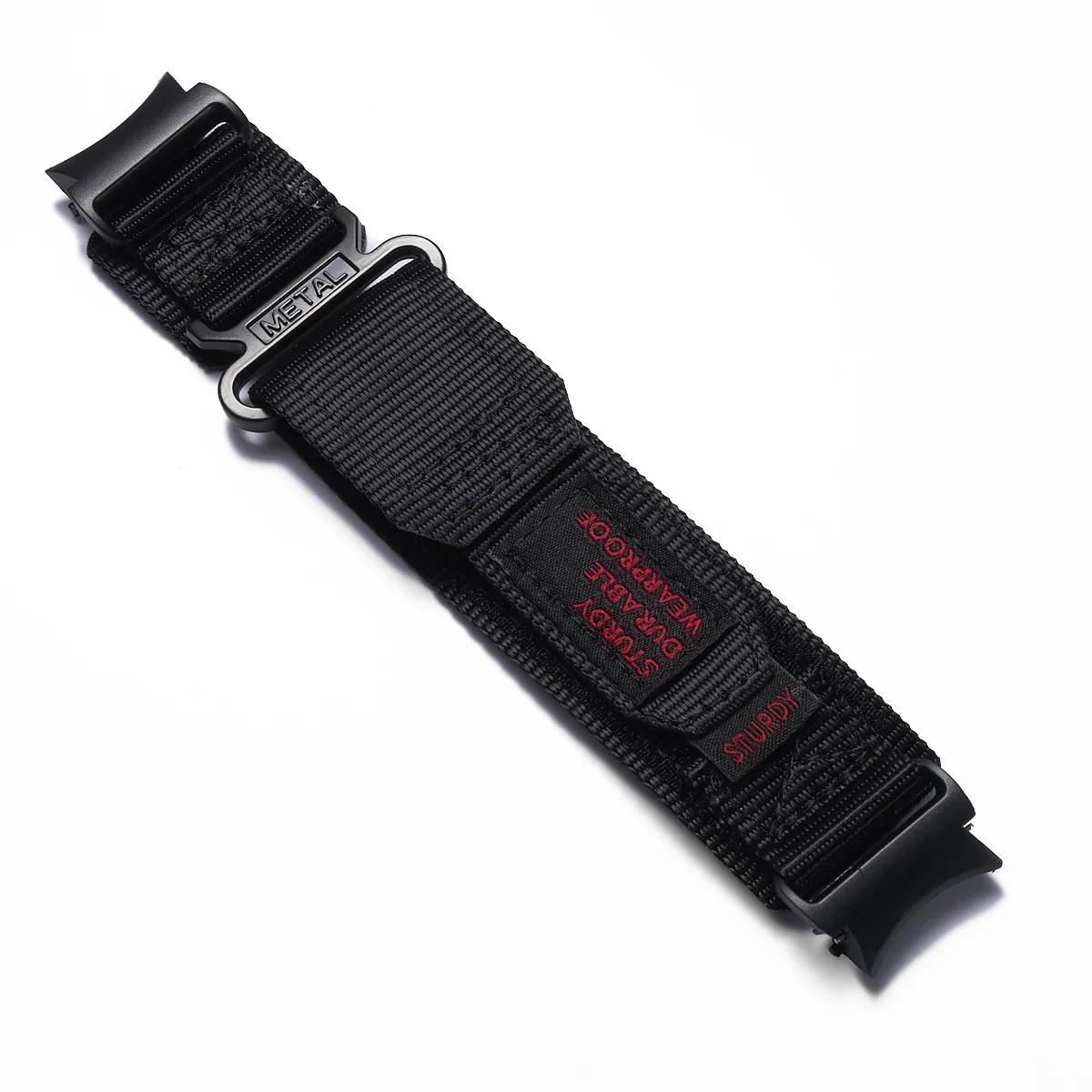 

Nylon Strap for Samsung Galaxy Watch 7 6 5 4 40mm 44mm No Gaps Bracelet 6Classic 43mm 47mm 42/46mm Correas Watch 5Pro 45mm Band Watch 5 Pro 45mm чёрный