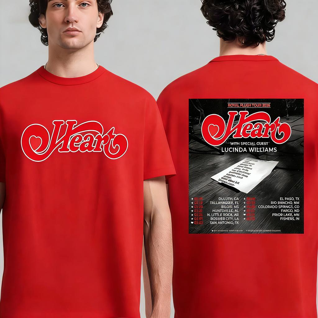Heart Winter 2026 USA Tour Concert ShortSleeved Comfortable Breathable Tshirt Suitable for Fans To Wear Y2k Ins