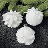 3 Stück 8cm Weiße Weihnachtskugel Weihnachtsbaum Hängender Anhänger Blume Schaumstoff Schneeball 2026 Weihnachten Dekoration für Zuhause Neujahr 2026