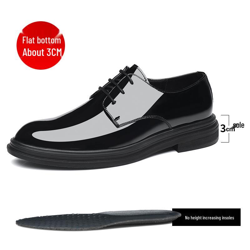 

Мужские лакированные туфли на шнуровке для бизнеса, увеличивающие рост на 8 см, с заостренным носком, формальные/повседневные, подъем 6 см, цельнокроеные. 41