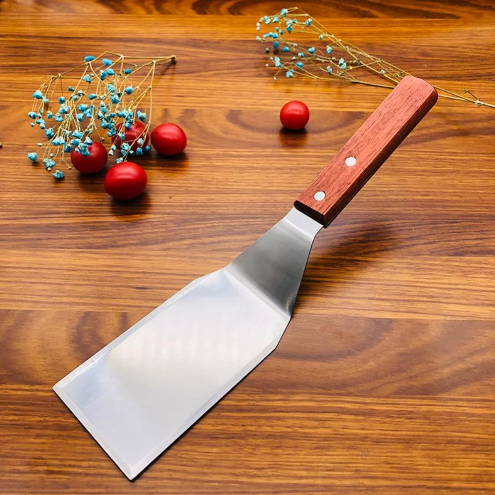 With Hole Square Head Steak Spatula Stainless Steel Frying Pan Spatula Pizza Shovel  Pancake