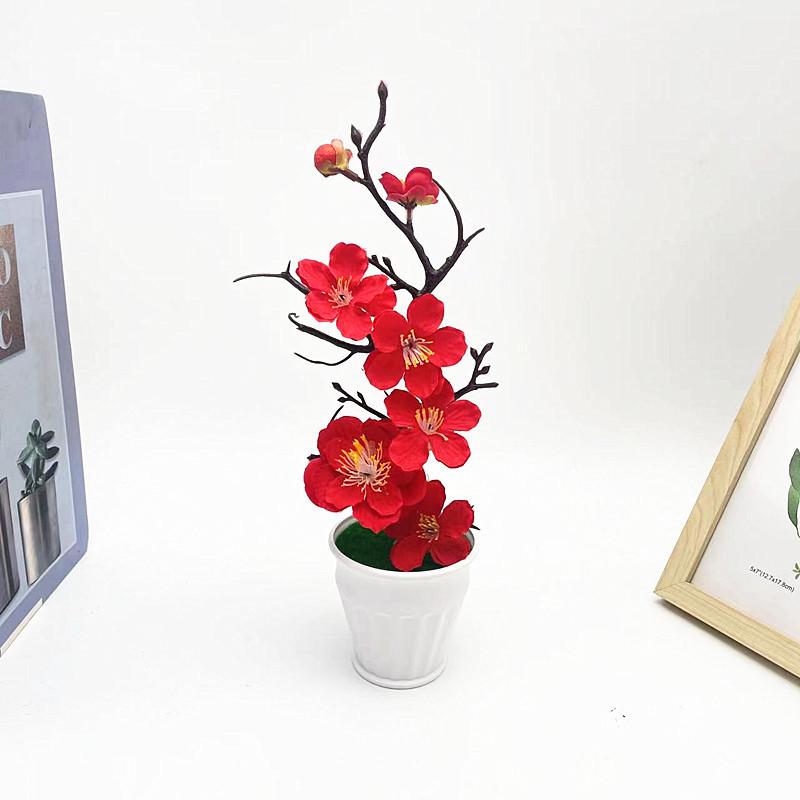 Prunus Realistic Plastic Mume Plant Bonsai Living Room And Office Decorations