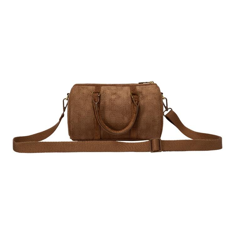Jordan Monogramm Serie Schachbrett Kunstwildleder Eimer Boston Tasche Unisex Taschen Hellbraun JD2533091AD-001