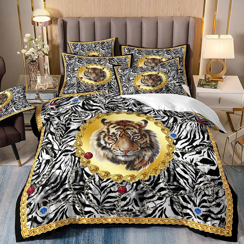 Luxury Style Bedding Set 3D Printed Soft Polyester Duvet Cover Set Quilt Cover Set Bedding With Pillowcases For Family Gift