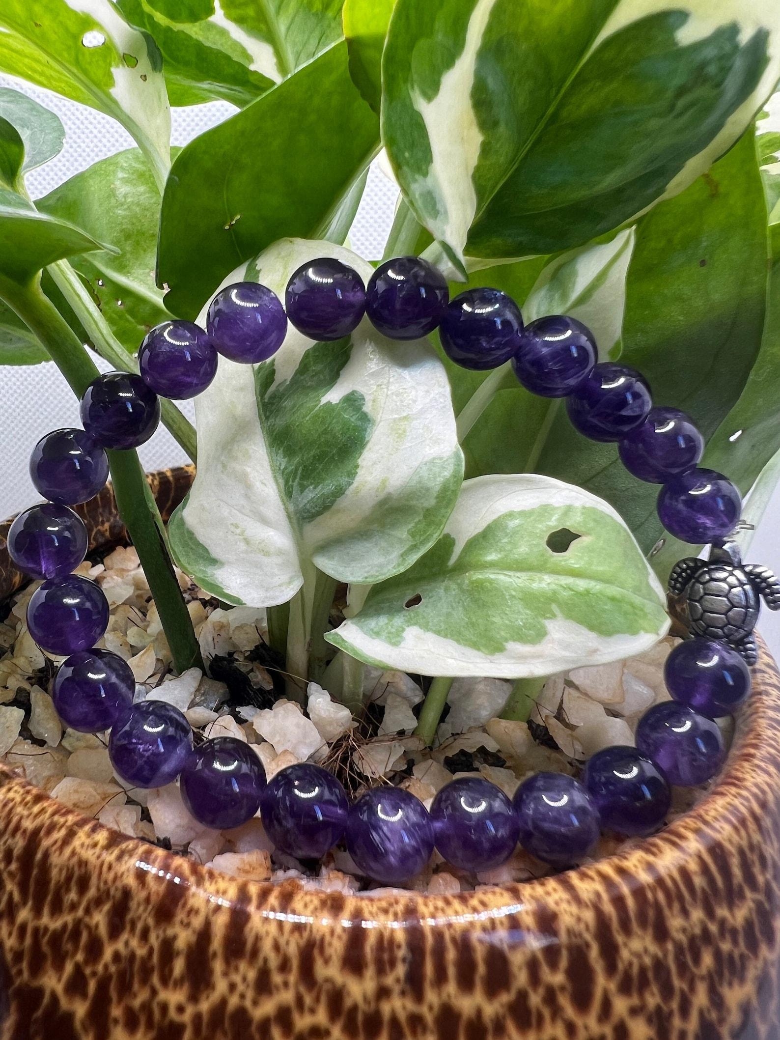 

Bracelet with purple Charm, Spiritual Protection & Stylish Natural Gemstone Jewelry, Gemstone for Friendship & Love, Perfect Gift for Men and Women фіолетовий