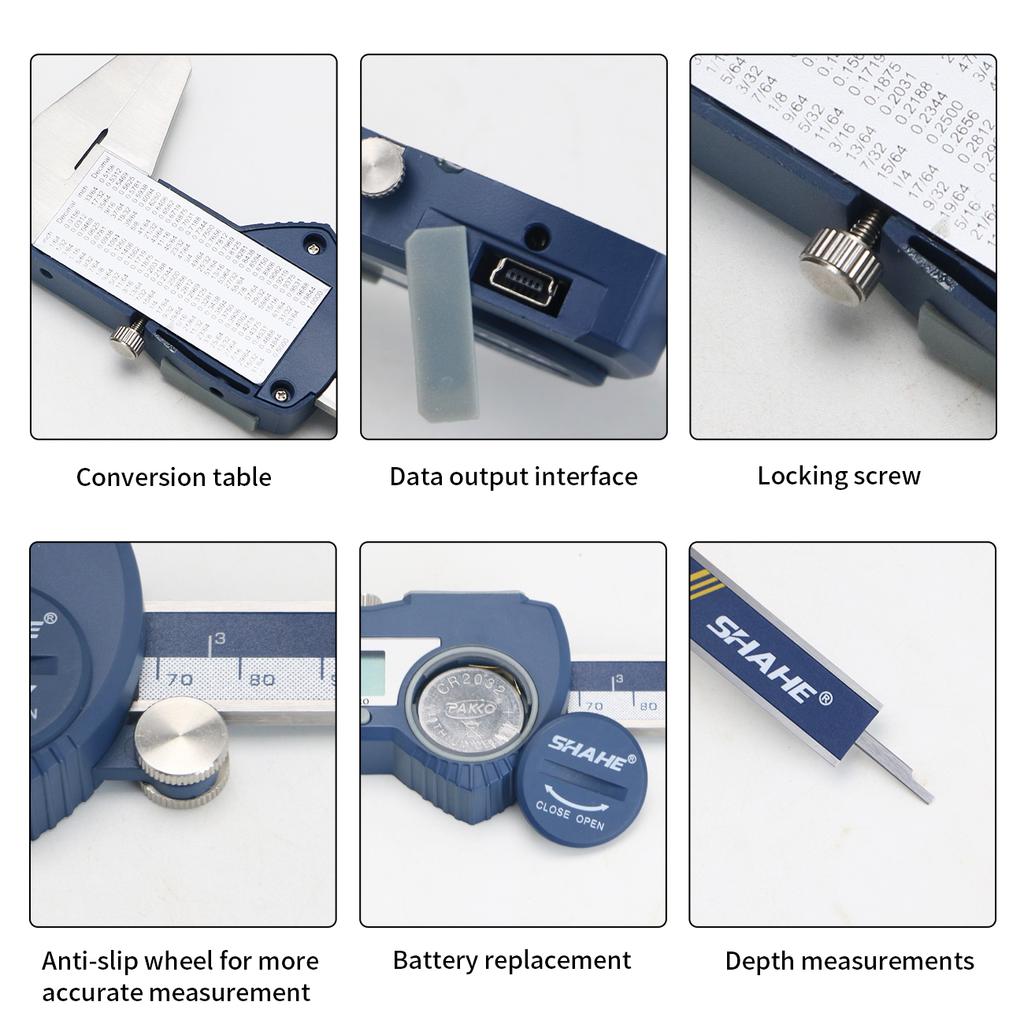 SHAHE Hardened Stainless Steel 100/150/200/300 mm Digital Caliper Electronic Vernier Micrometer Measuring Tools