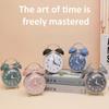 Soft Night Light Twin Bell Clock 4 Inch Size Bedside Wake-up Clock Desk Alarm Clock  Student Use